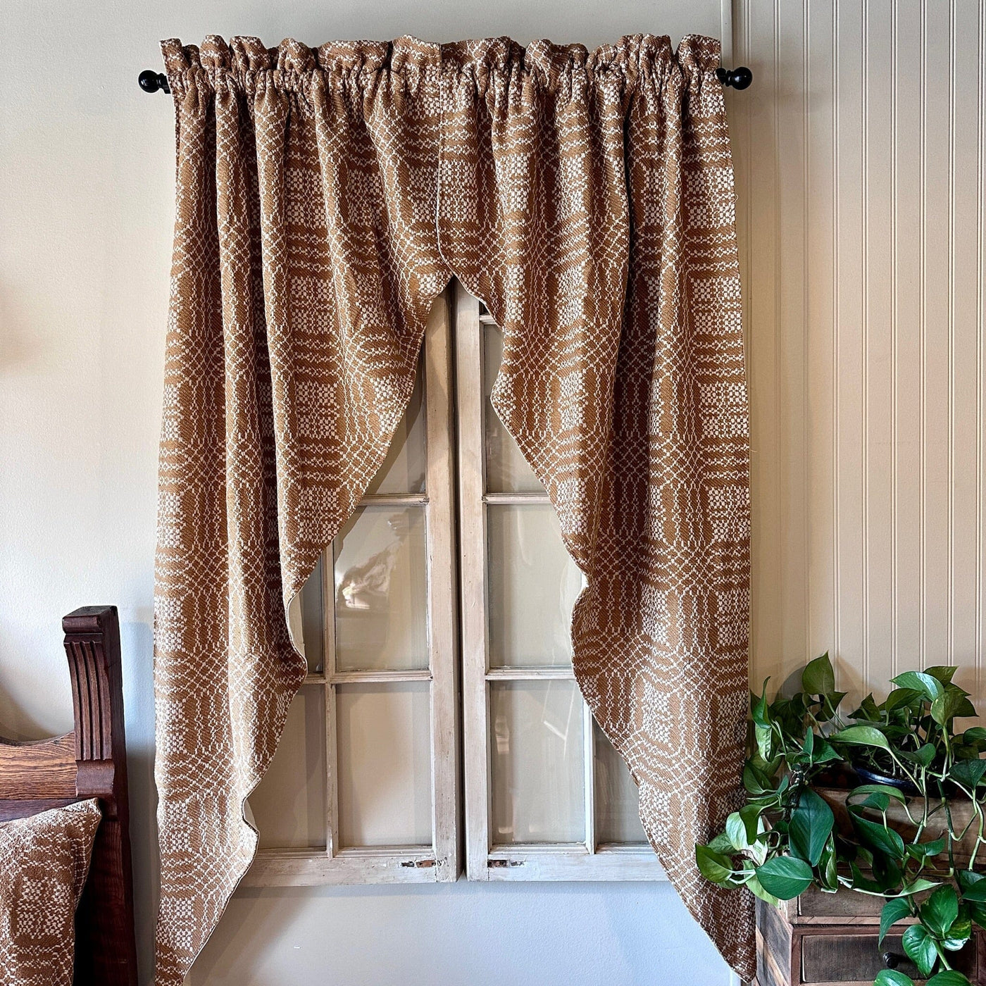 Nantucket Mustard and Creme Curtains