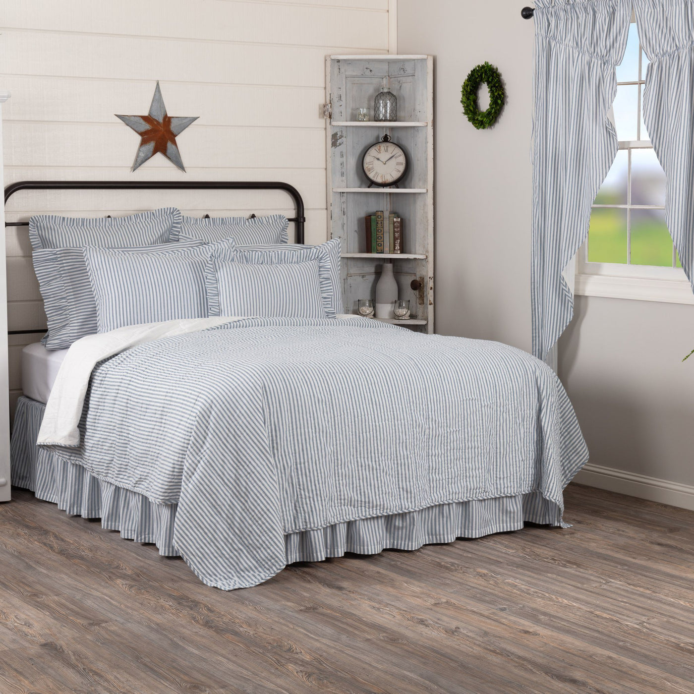 Sawyer Mill Blue Ticking Stripe Bedding