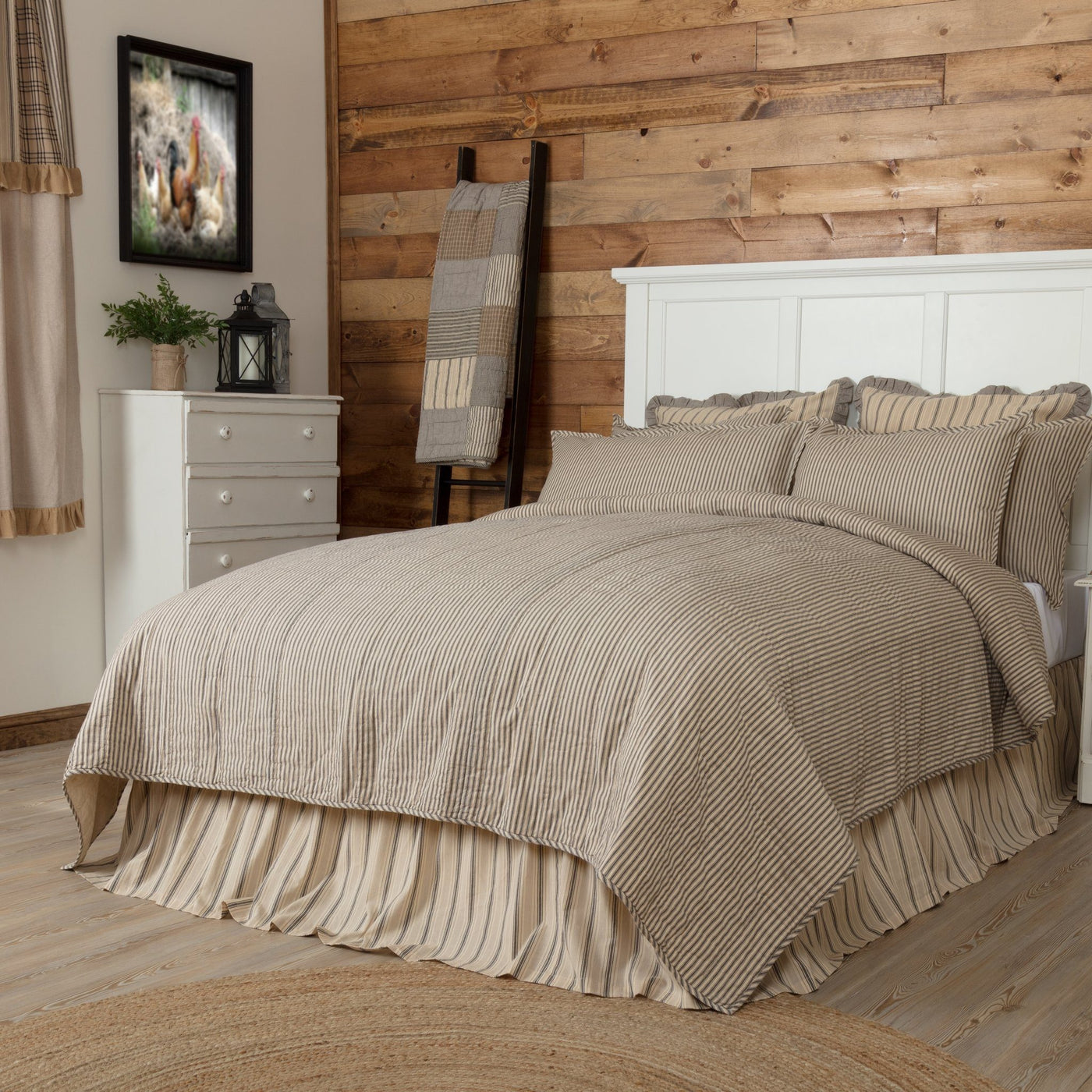 Sawyer Mill Charcoal Ticking Stripe Bedding