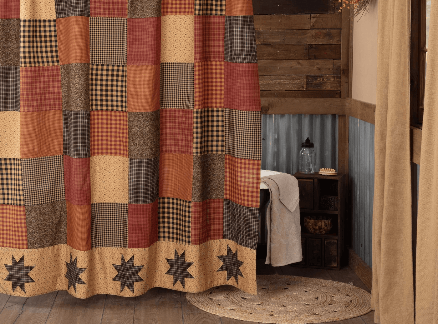 primitive shower curtains