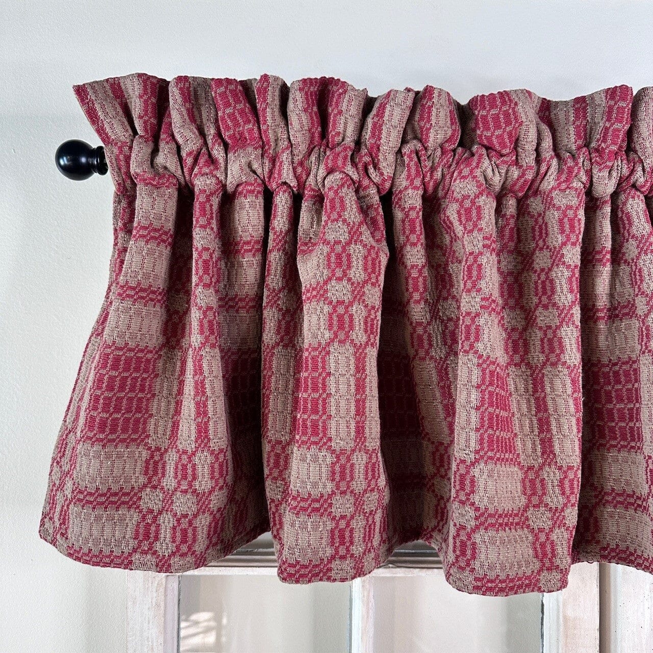 Westbury Cranberry and Tan Curtains