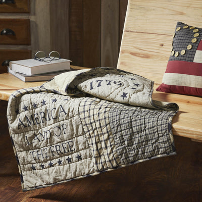 My Country Quilted Lap Throw 32x32" - Primitive Star Quilt Shop