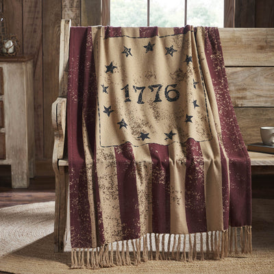 My Country 1776 Woven Throw - Primitive Star Quilt Shop
