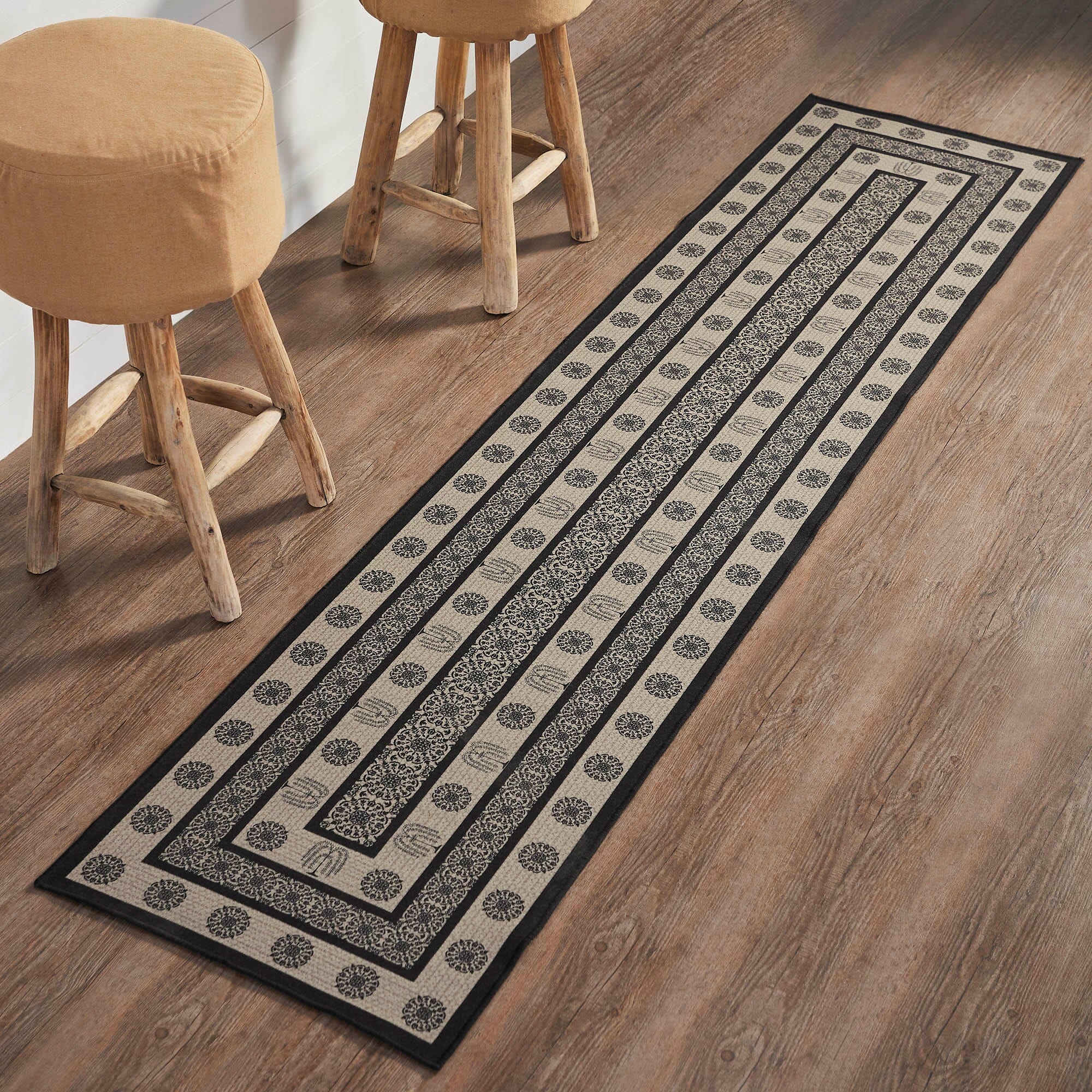 Custom House Black Indoor/Outdoor Rectangle Rug 22x96