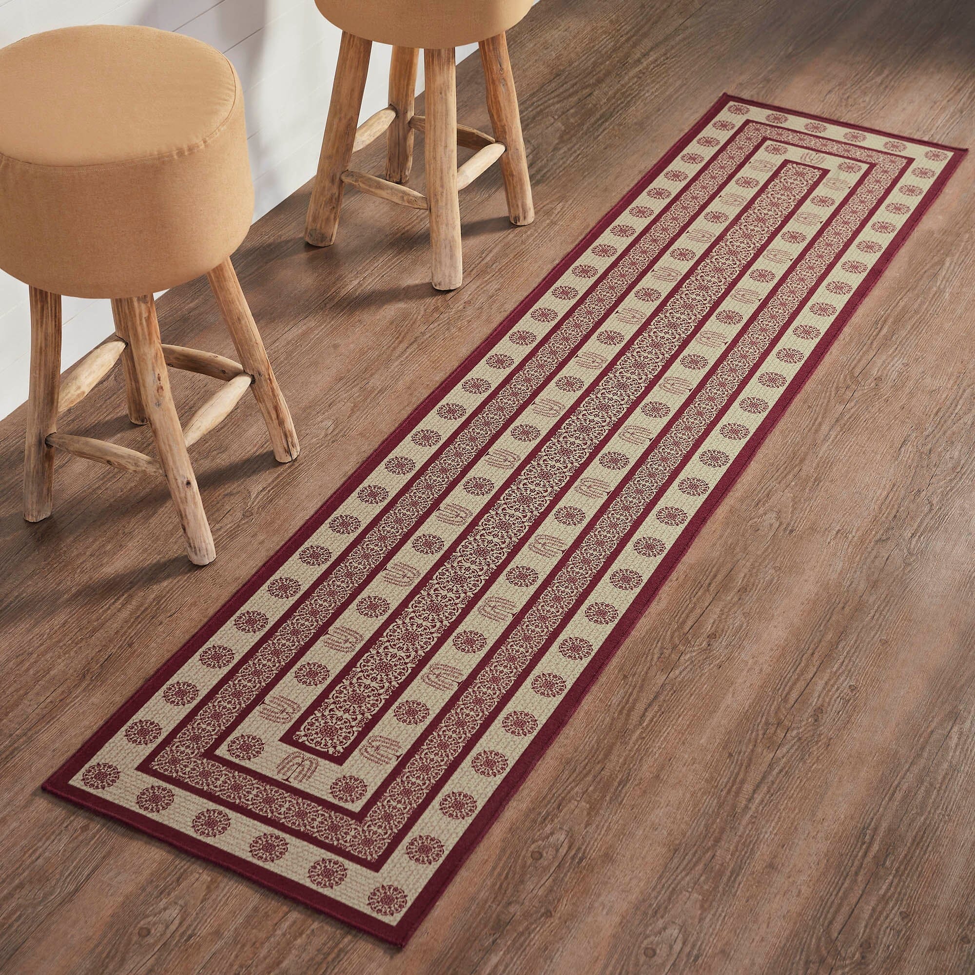Custom House Burgundy Indoor/Outdoor Rectangle Rug 22x96