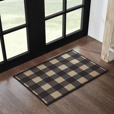 Black Check Indoor/Outdoor Rectangle Rug 20x30" - Primitive Star Quilt Shop