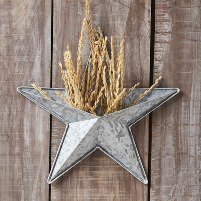 12" Galvanized Barn Star with Pocket - Primitive Star Quilt Shop