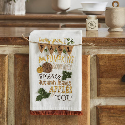 Fall Pumpkin Tea Towel - Primitive Star Quilt Shop