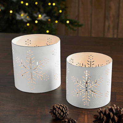 Snowflake Votive Candle Holder - Set of 2 - Primitive Star Quilt Shop