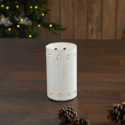 Stars White Votive Candle Holder - 4.25" - Primitive Star Quilt Shop