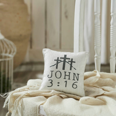 John 3:16 Pillow 6" - Primitive Star Quilt Shop
