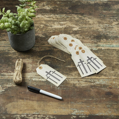 Celebrate Grace Paper Tag 4.75x2.25" - Set of 50 - Grey Crosses - Primitive Star Quilt Shop