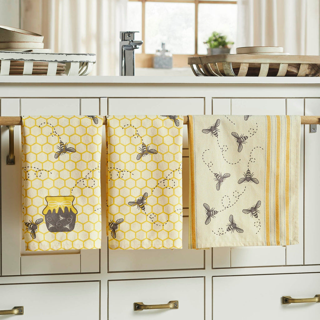 Primitive Star Quilt Shop Buzzy Bees Honeypot Tea Towels