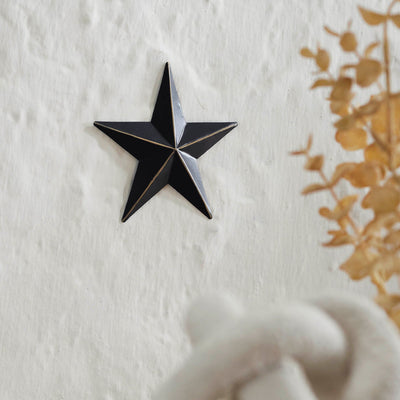 4" Satin Black Metal Barn Star - Primitive Star Quilt Shop