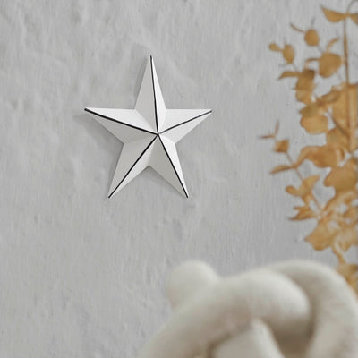 4" Satin White Metal Barn Star - Primitive Star Quilt Shop