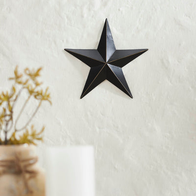 8" Satin Black Metal Barn Star - Primitive Star Quilt Shop