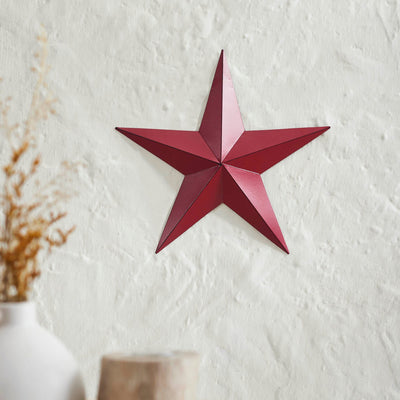 12" Satin Burgundy Metal Barn Star - Primitive Star Quilt Shop