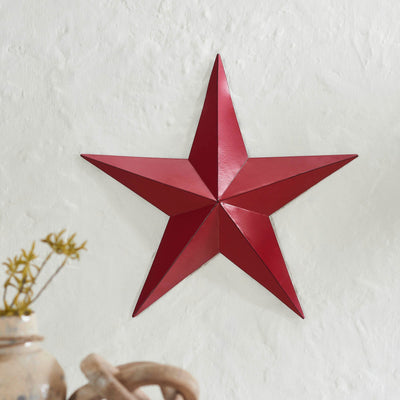 18" Satin Burgundy Metal Barn Star - Primitive Star Quilt Shop