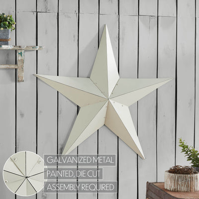 36" Satin Creme Metal Barn Star - Primitive Star Quilt Shop