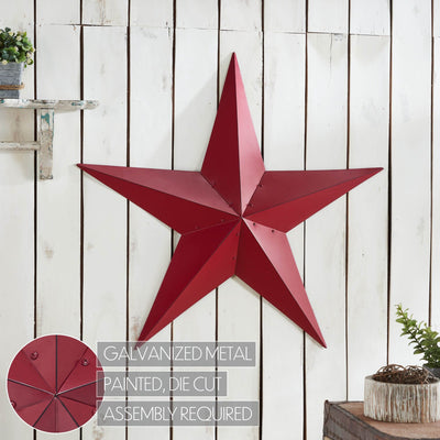 36" Satin Burgundy Metal Barn Star - Primitive Star Quilt Shop