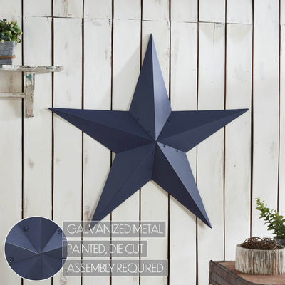 36" Satin Navy Metal Barn Star - Primitive Star Quilt Shop