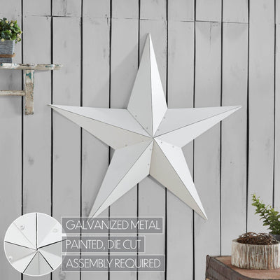 36" Satin White Metal Barn Star - Primitive Star Quilt Shop