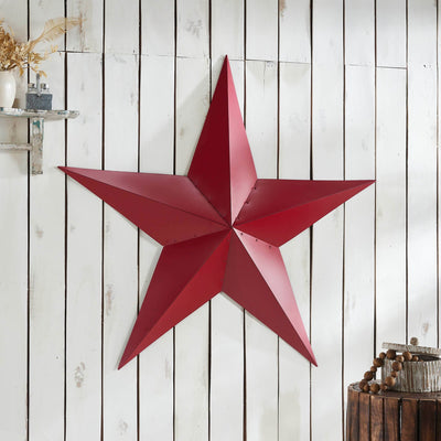 48" Satin Burgundy Metal Barn Star - Primitive Star Quilt Shop