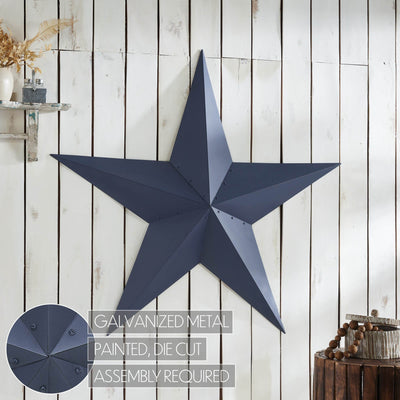 48" Satin Navy Metal Barn Star - Primitive Star Quilt Shop