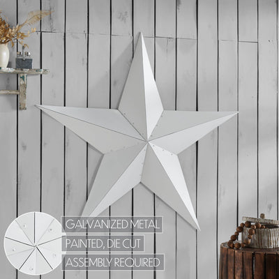 48" Satin White Metal Barn Star - Primitive Star Quilt Shop
