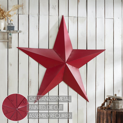 48" Speckled Cranberry Barn Star - Primitive Star Quilt Shop