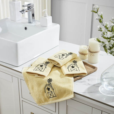 Creme Barn Washcloth - Set of 4 - Primitive Star Quilt Shop