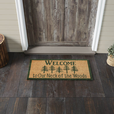 Neck of the Woods "Welcome" Coir Rectangle Rug 17x36" - Primitive Star Quilt Shop