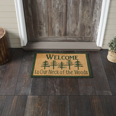Neck of the Woods "Welcome" Coir Rectangle Rug 20x30" - Primitive Star Quilt Shop