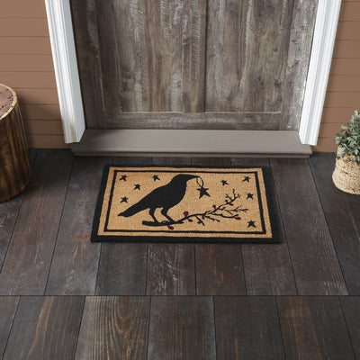 Raven Star Coir Rectangle Rug 20x30" - Primitive Star Quilt Shop