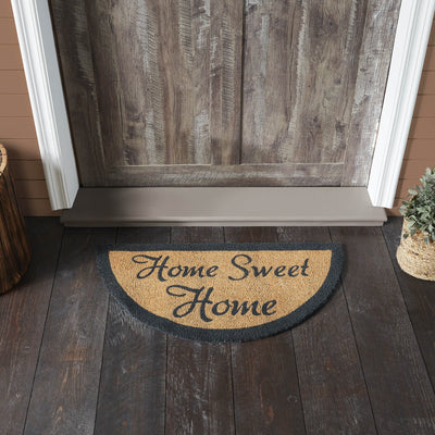 "Home Sweet Home" Coir Half Circle Rug 16.5x33" - Primitive Star Quilt Shop