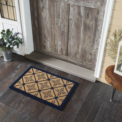 Charleston Mosaic Blue Coir Rectangle Rug 20x30" - Primitive Star Quilt Shop