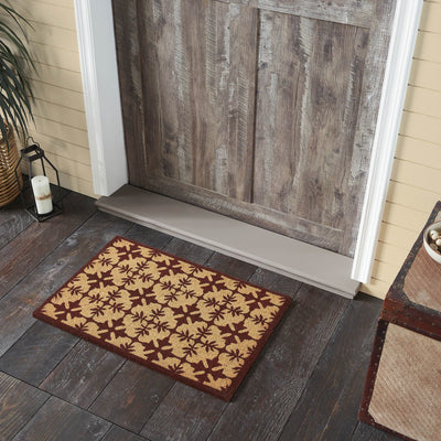 Charleston Mosaic Burgundy Coir Rectangle Rug 20x30" - Primitive Star Quilt Shop