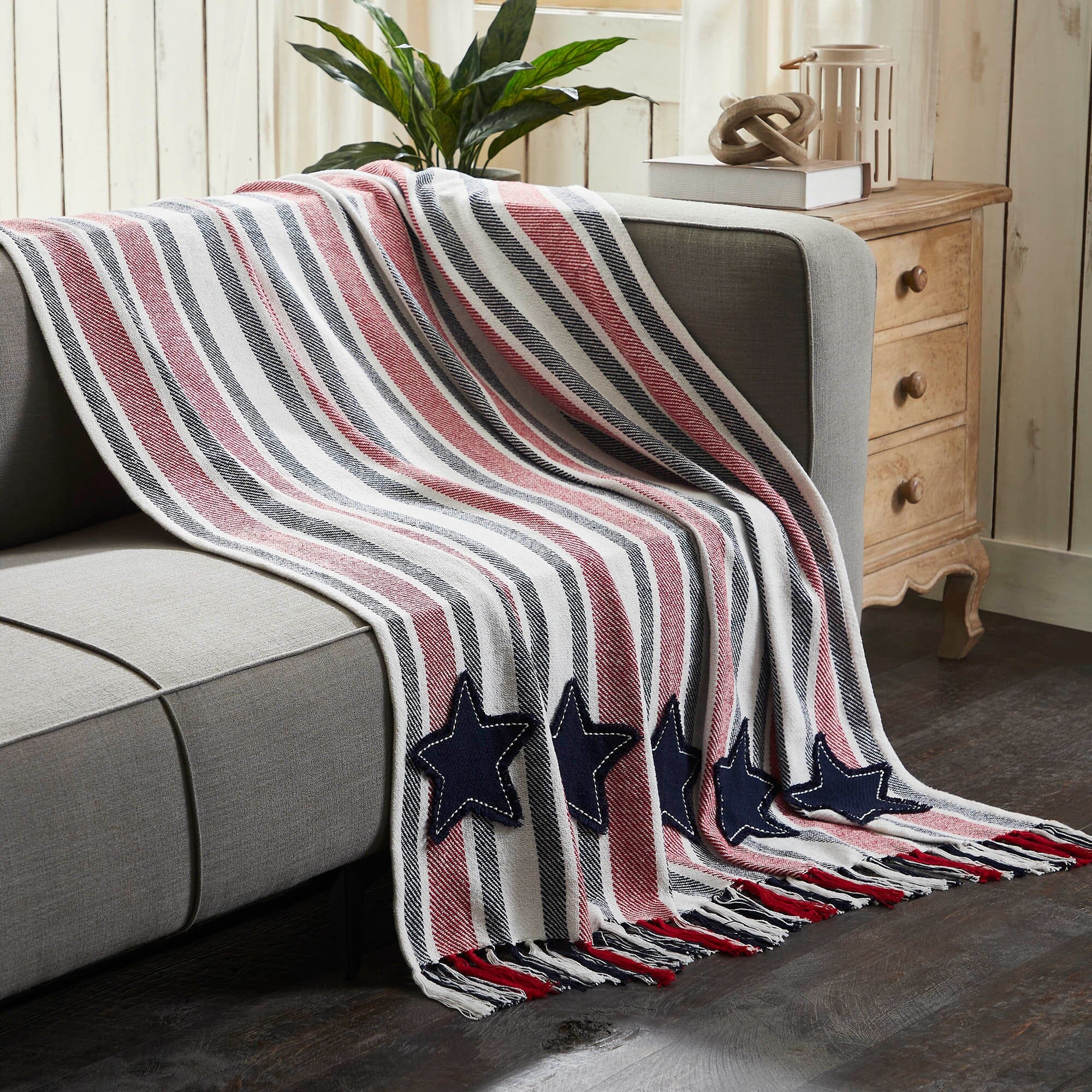 Hatteras Stars Woven Throw | Primitive Star Quilt Shop