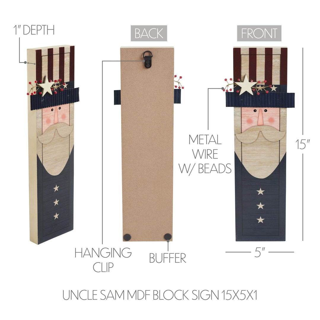 Uncle Sam Wood Sign - 15x5