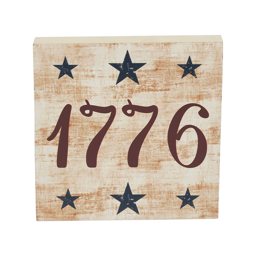 My Country 1776 Wooden Blue Stars Sign - 6x6