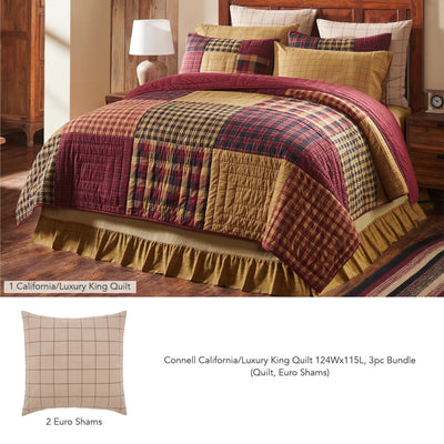 Connell California/Luxury King Quilt 3pc Bundle (Quilt, Euro Shams) - Primitive Star Quilt Shop