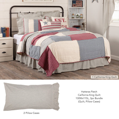 Hatteras Patch California King Quilt 3pc Bundle (Quilt, Pillow Cases) - Primitive Star Quilt Shop