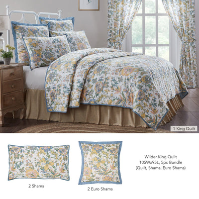 Wilder King Quilt 5pc Bundle (Quilt, Shams, Euro Shams) - Primitive Star Quilt Shop