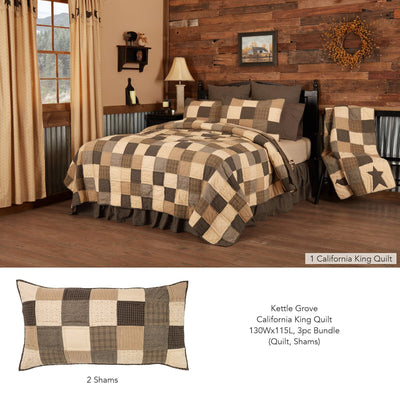 Kettle Grove California King Quilt 3pc Bundle (Quilt, Shams) - Primitive Star Quilt Shop
