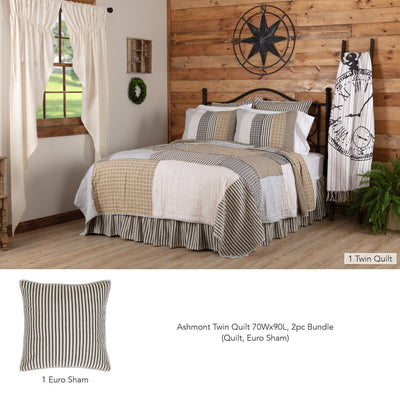 Ashmont Twin Quilt 2pc Bundle (Quilt, Euro Sham) - Primitive Star Quilt Shop