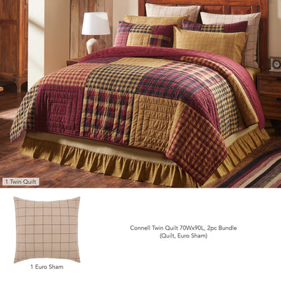 Connell Twin Quilt 2pc Bundle (Quilt, Euro Sham) - Primitive Star Quilt Shop