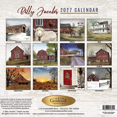 Primitive Country 2027 Wall Calendar - Billy Jacobs