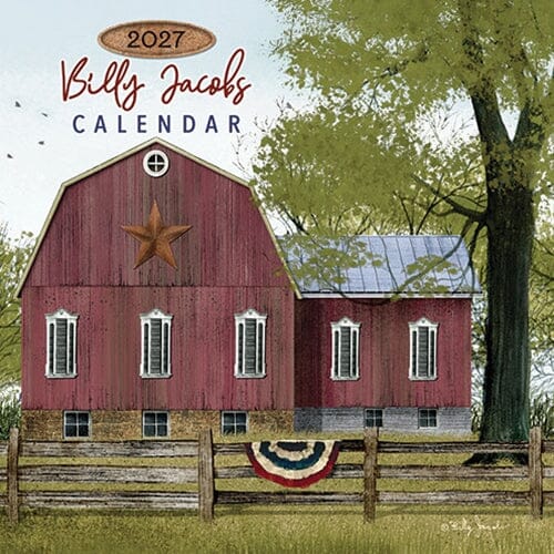 CWI Primitive Country Wall Calendar and Hanger Set - Billy Jacobs 2027