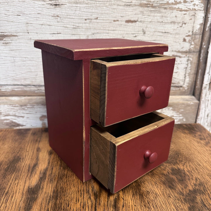 Burgundy Farmhouse Drawers | Primitive Star Quilt Shop