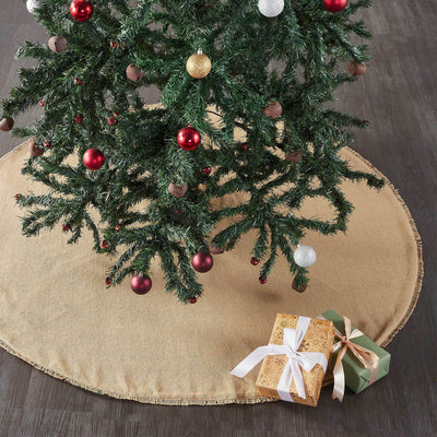 Festive Burlap Natural Tree Skirt 48" - Primitive Star Quilt Shop